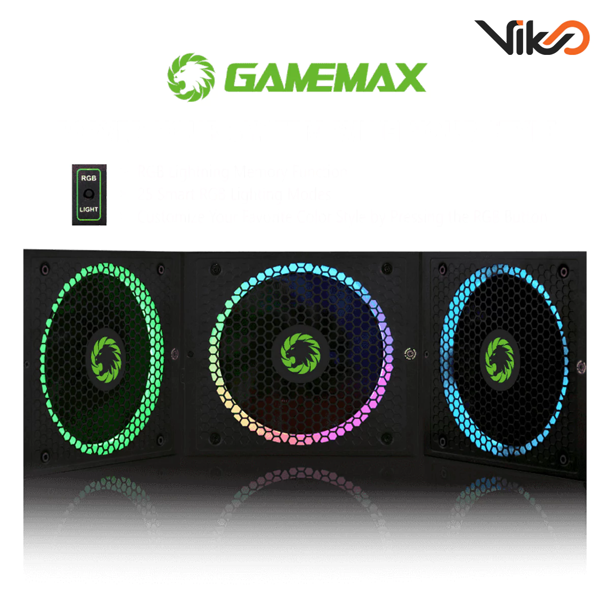 منبع تغذیه کامپیوتر گیم مکس مدل RGB850 Rainbow