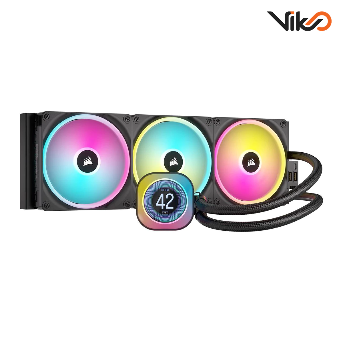 خنک کننده مایع پردازنده کورسیر iCUE LINK H170i LCD Black (2)