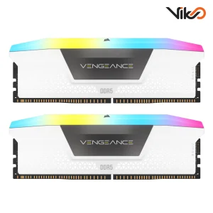 رم کامپیوتر DDR5 دو کاناله 5200 مگاهرتز CL40 کورسیر مدل VENGEANCE RGB White ظرفیت 64 گیگابایت