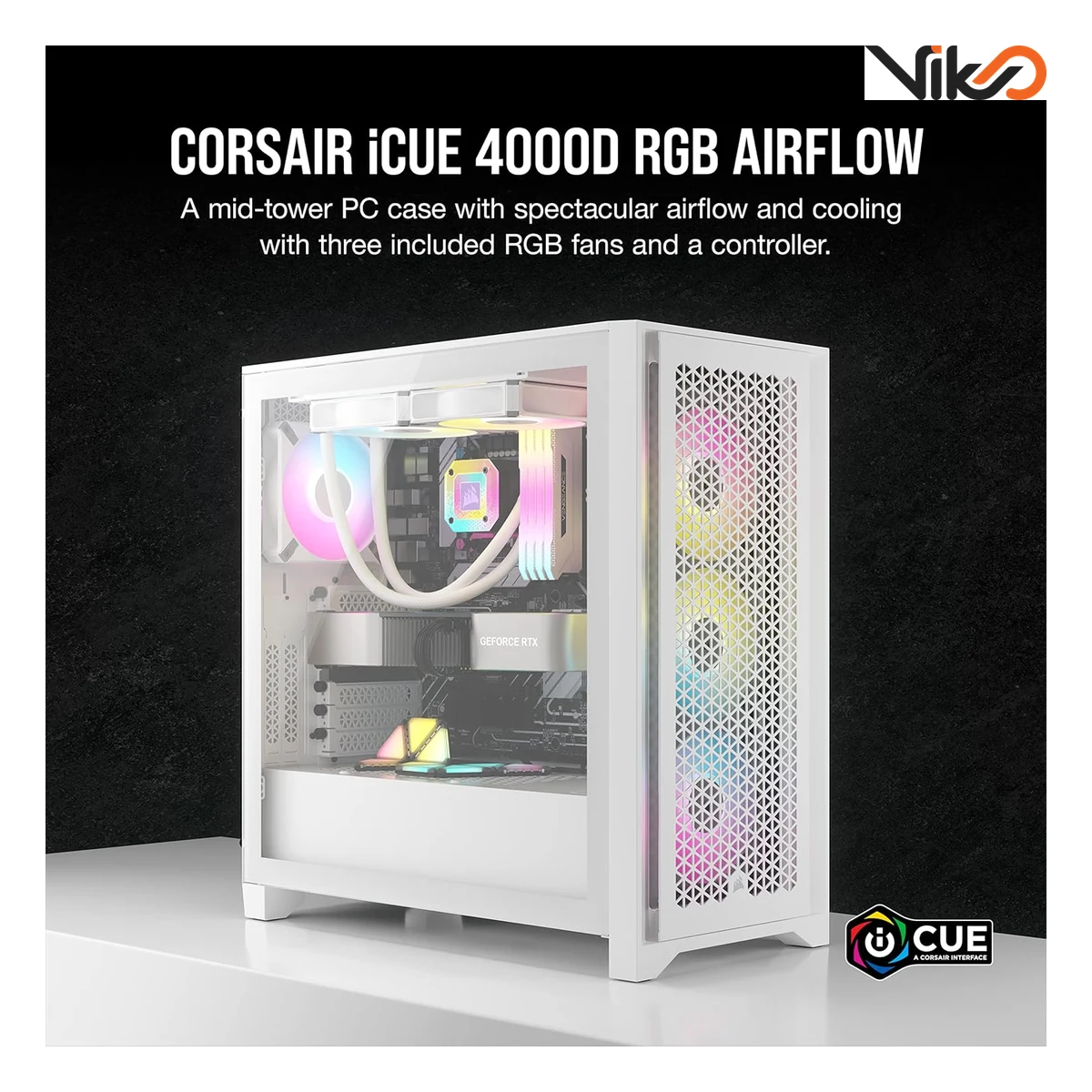 کیس کورسیر مدل 4000D RGB AIRFLOW White