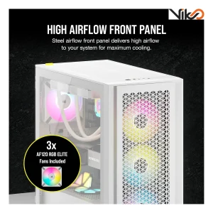 کیس کورسیر مدل 4000D RGB AIRFLOW White