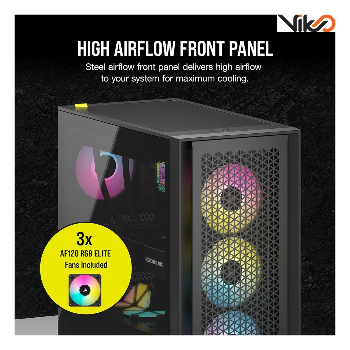 کیس کورسیر مدل 4000D RGB AIRFLOW Black