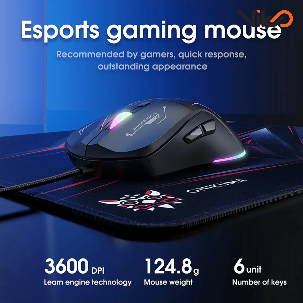 ماوس و کیبورد گیمینگ اونیکوما مدل TZ3006 به همراه پد ماوس (4)