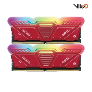 رم کامپیوتر DDR5 دو کاناله 5600 مگاهرتز CL46 گیل مدل Polaris RGB RED ظرفیت 32 گیگابایت
