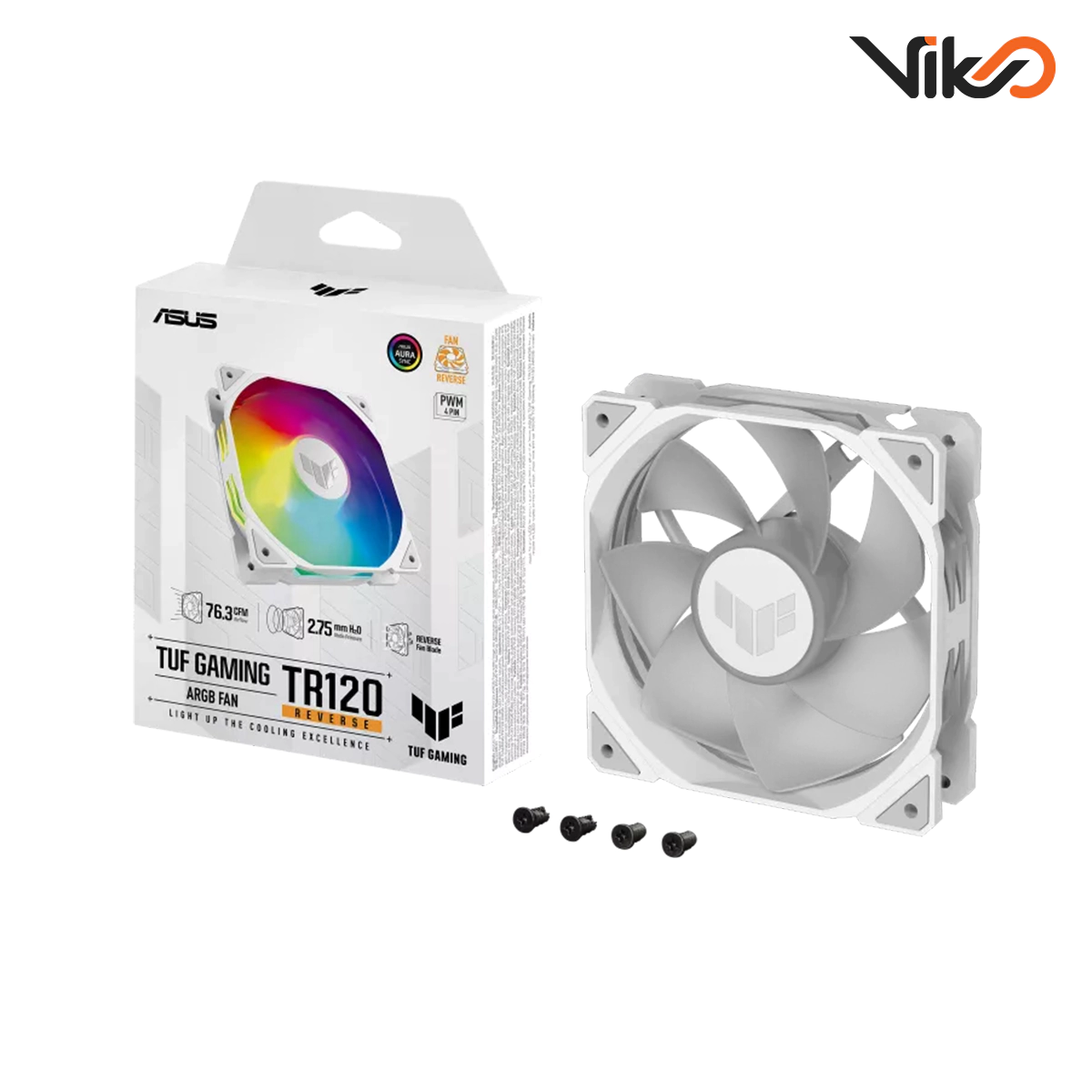 فن کیس ایسوس مدل TUF Gaming TR120 ARGB Reverse White (5)