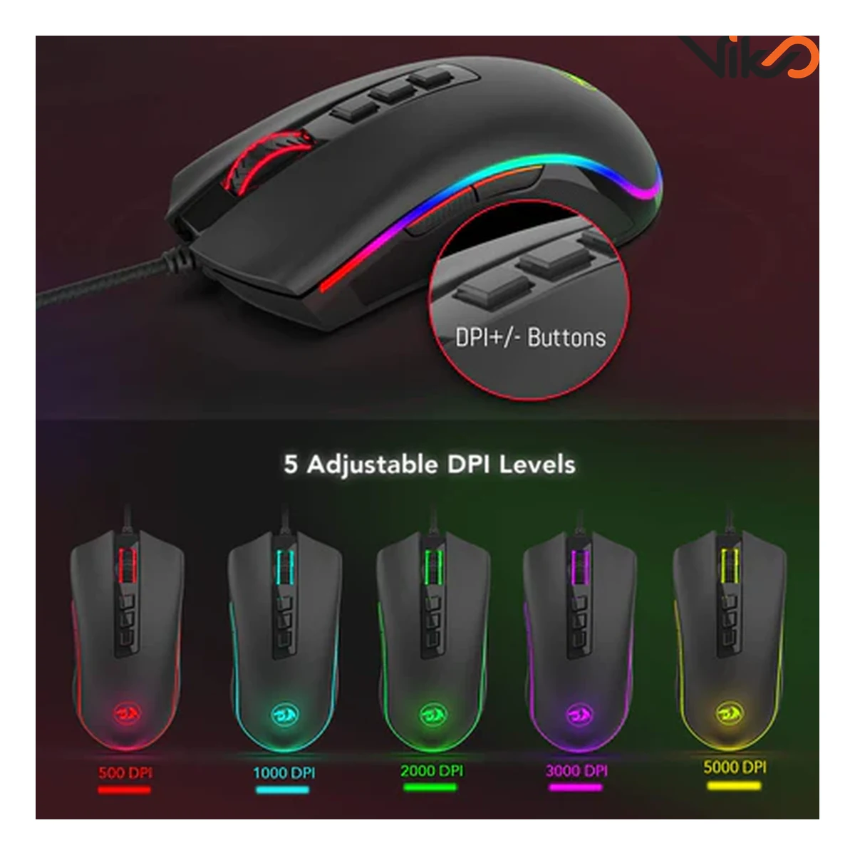 موس گیمینگ ردراگون COBRA M711