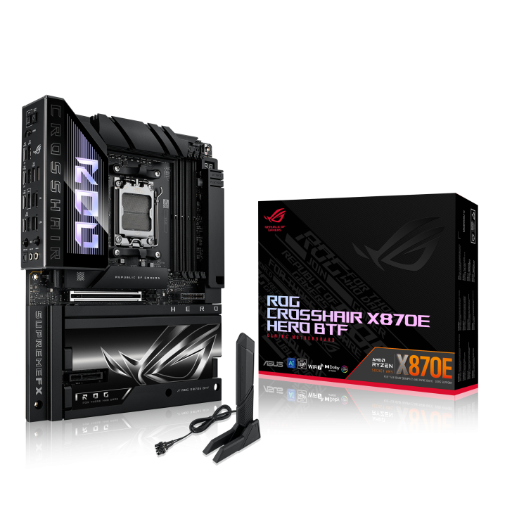 ASUS با مادربرد ROG Crosshair X870E HERO BTF امکانات BTF را ارائه می‌دهد