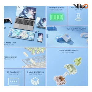 کیبورد بی سیم گیمینگ ردراگون K707 AK PRO RGB