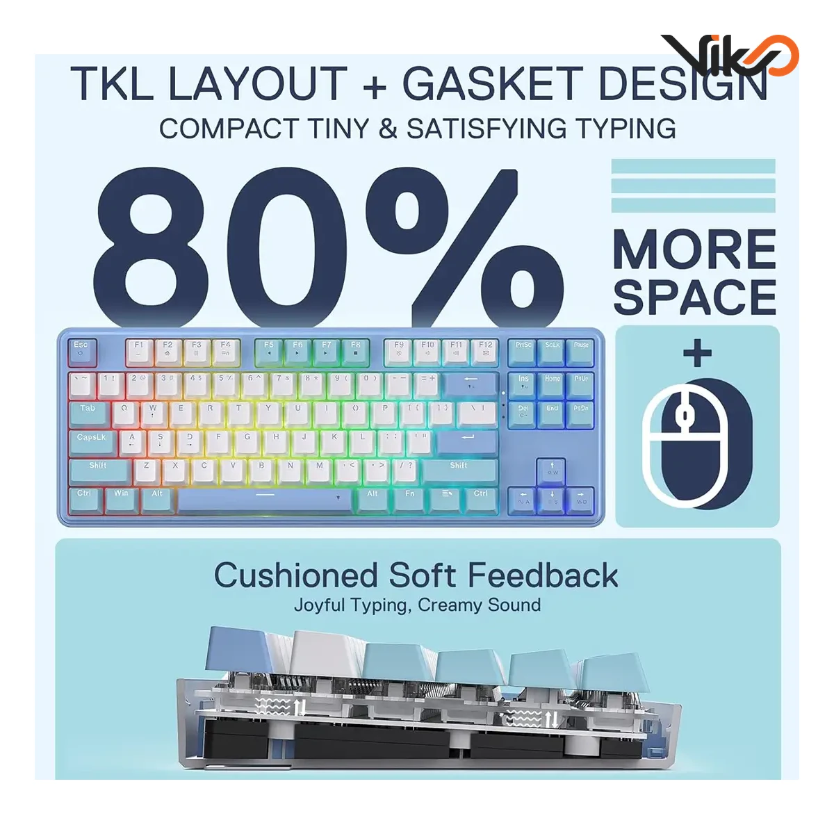 کیبورد بی سیم گیمینگ ردراگون K707WBB PRO RGB