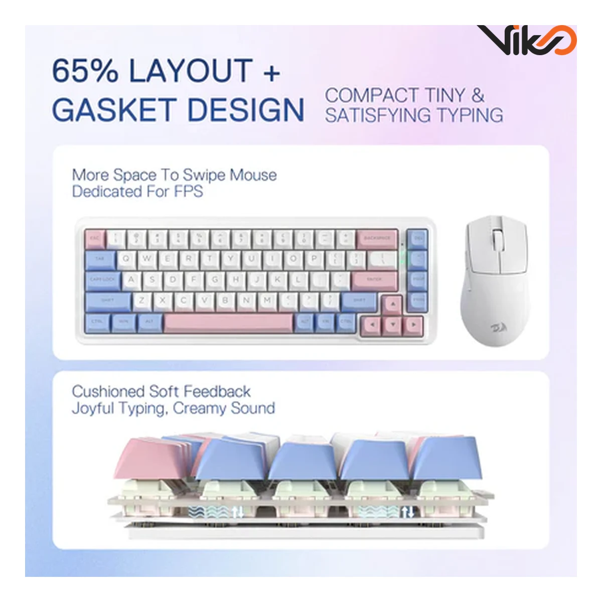 کیبورد بی سیم گیمینگ ردراگون NOVA K709WBP PRO RGB