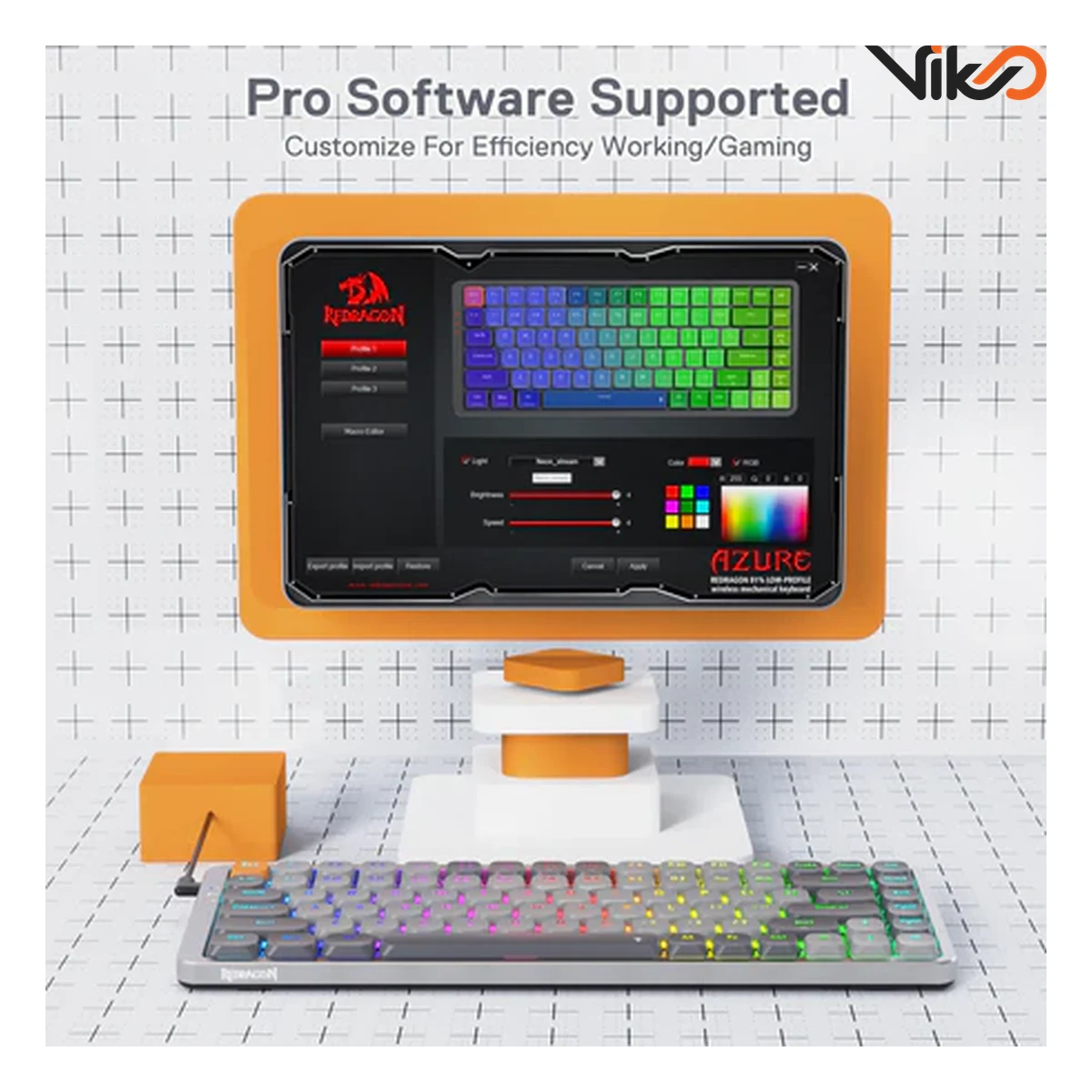 کیبورد بی سیم گیمینگ ردراگون مدل K652 Pro RGB