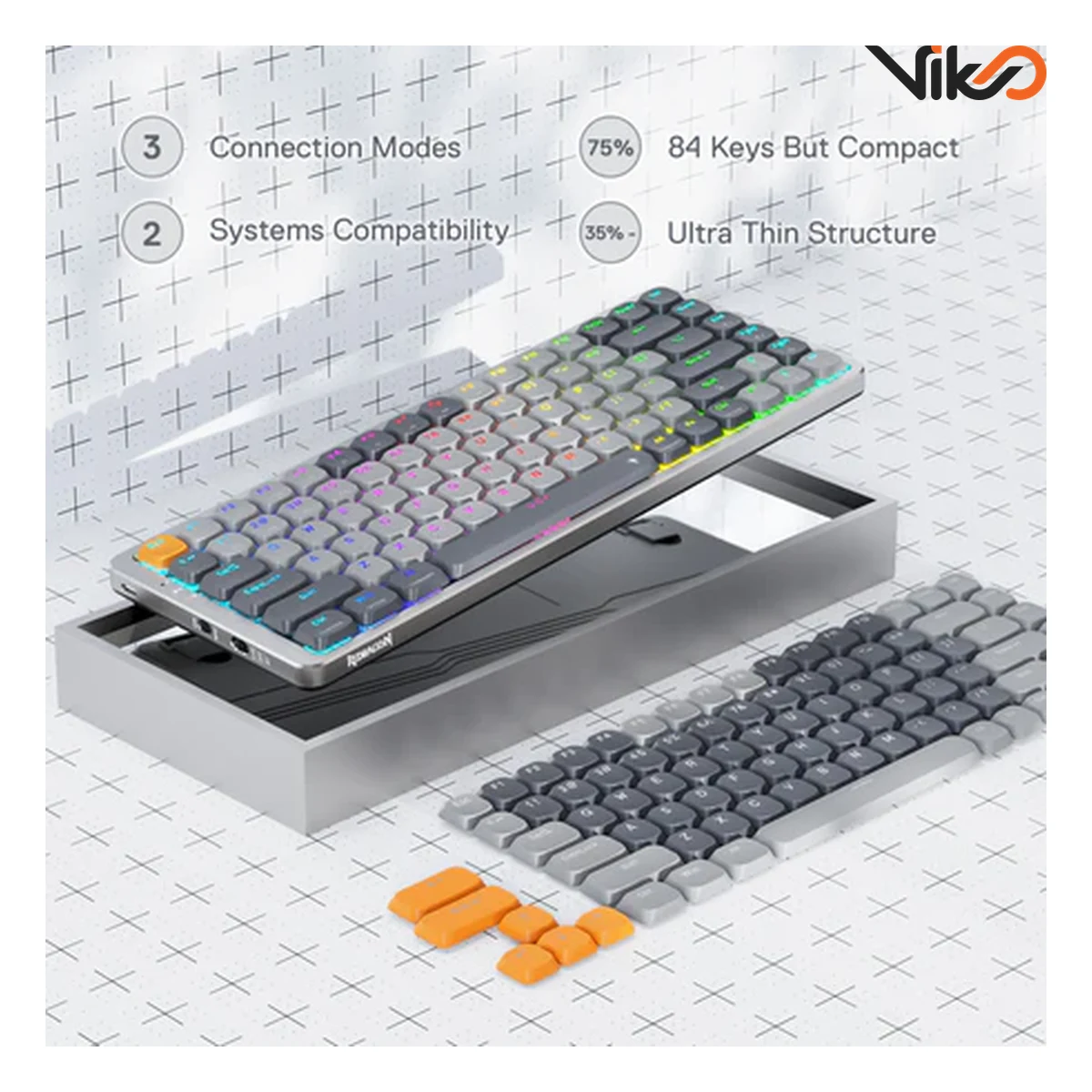 کیبورد بی سیم گیمینگ ردراگون مدل K652 Pro RGB