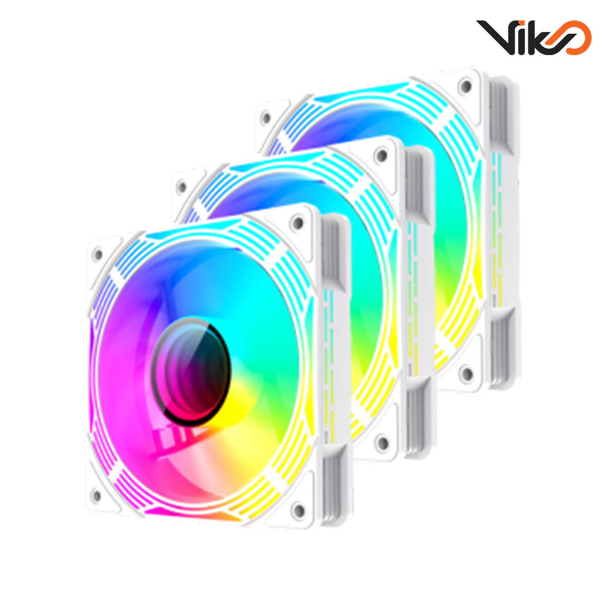 فن کیس گیم مکس مدل KF300R White بسته سه عددی (1)