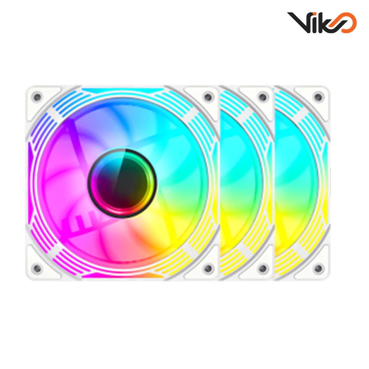 فن کیس گیم مکس مدل KF300R White بسته سه عددی (2)