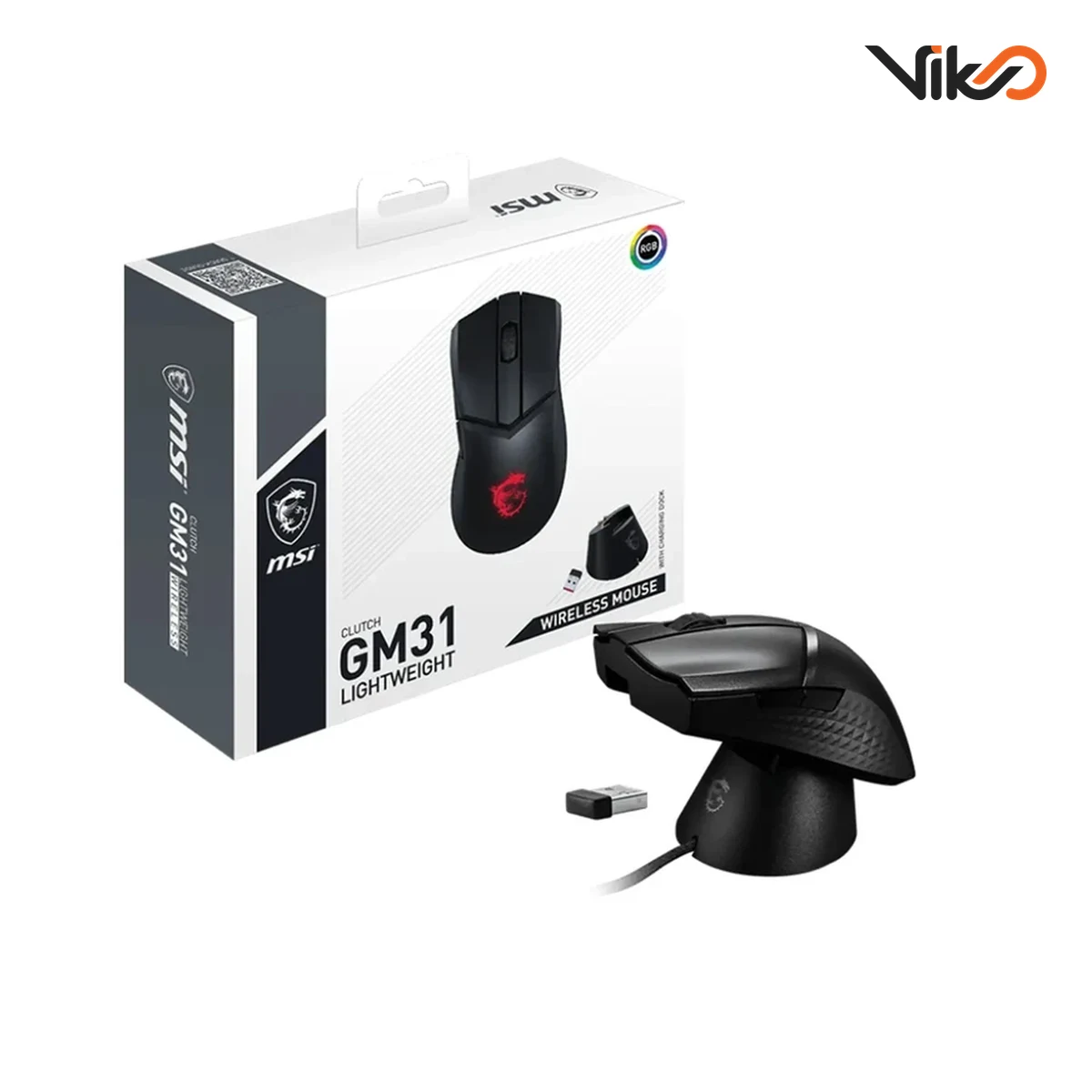 موس بی سیم گیمینگ ام اس آی مدل CLUTCH GM31
