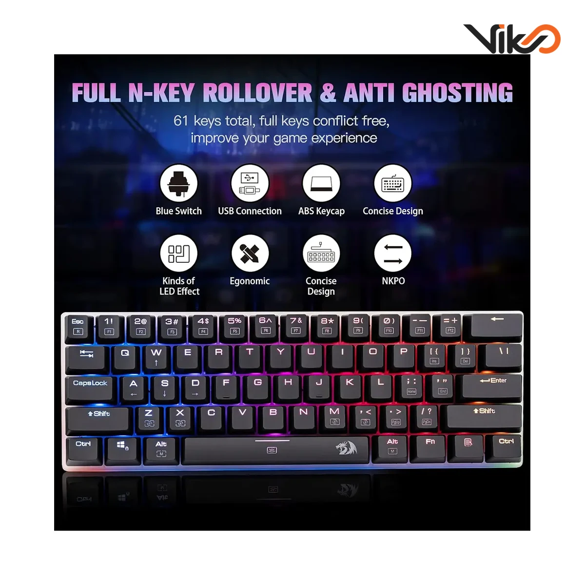 کیبورد گیمینگ ردراگون مدل ALIEN GIANT K605 RGB