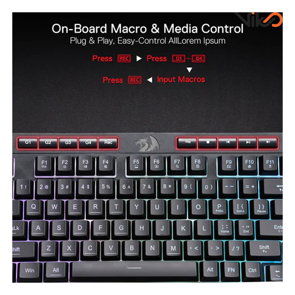 کیبورد گیمینگ ردراگون مدل SHIVA K515 RGB