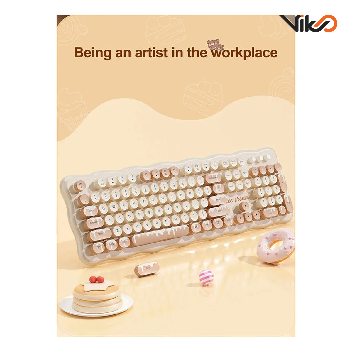 کیبورد و ماوس بی سیم مافی مدل Ice cream