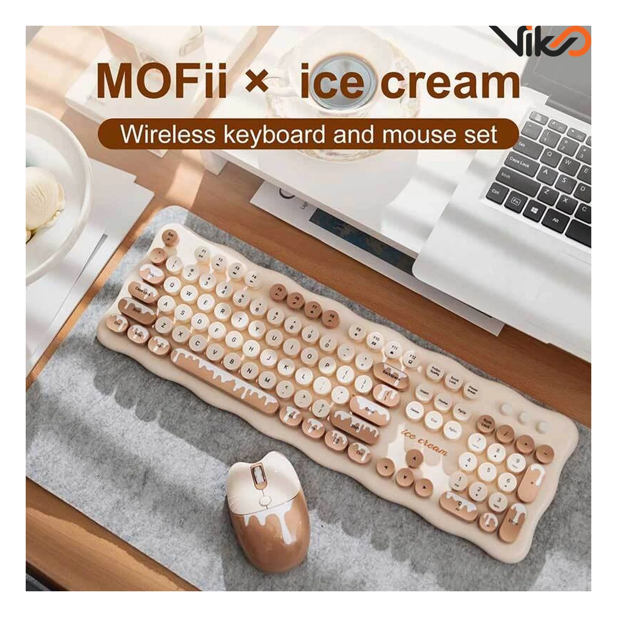 کیبورد و ماوس بی سیم مافی مدل Ice cream