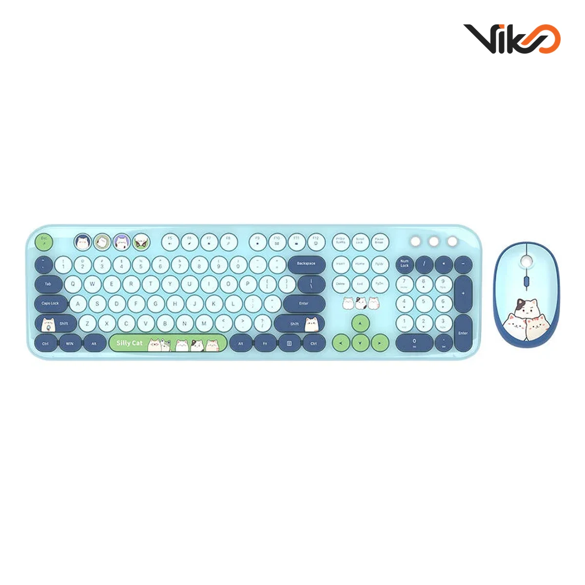 کیبورد و ماوس بی سیم مافی مدل Silly Cat