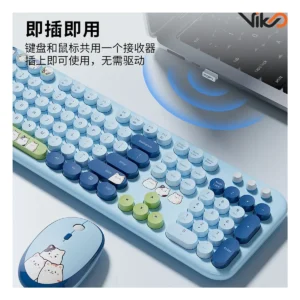 کیبورد و ماوس بی سیم مافی مدل Silly Cat