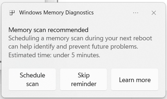 Proactive Memory Diagnostics