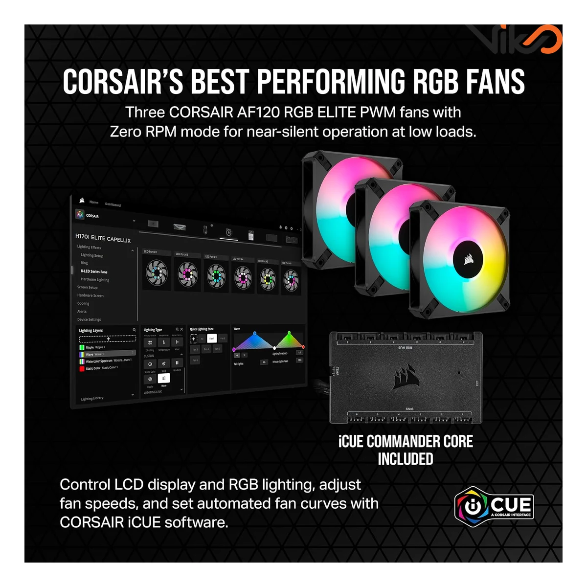 خنک کننده مایع پردازنده کورسیر مدل iCUE H150i ELITE LCD XT Black