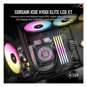 خنک کننده مایع پردازنده کورسیر مدل iCUE H150i ELITE LCD XT Black