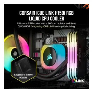 خنک کننده مایع پردازنده کورسیر مدل iCUE LINK H150i RGB AIO Black