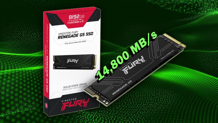 عرضه سریع‌ترین اس اس دی 8 ترابایتی Kingston Fury Renegade G5 با رابط PCIe 5.0