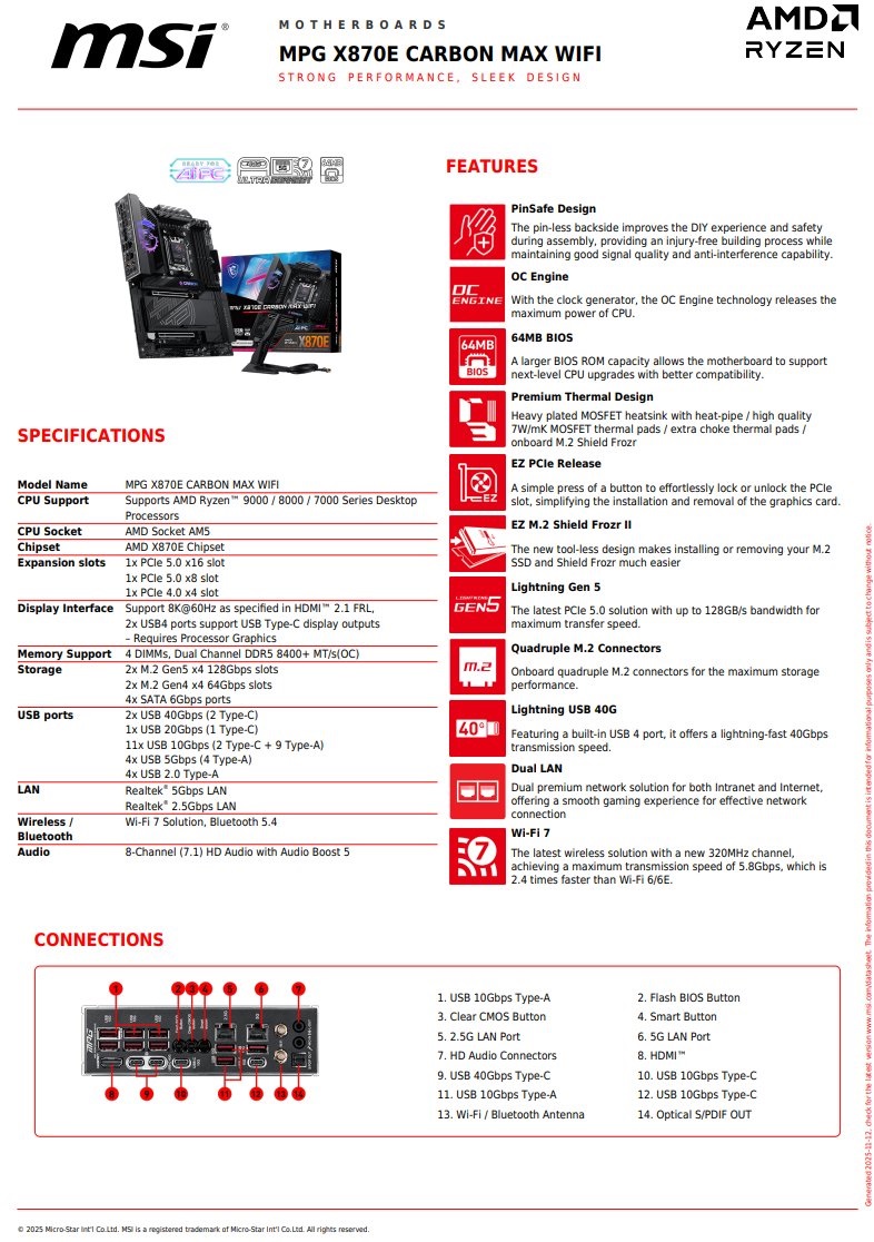 مادربردهای MAX جدید MSI با چیپست B850 و X870E معرفی شدند؛ نسل بعدی AM5 در راه است!