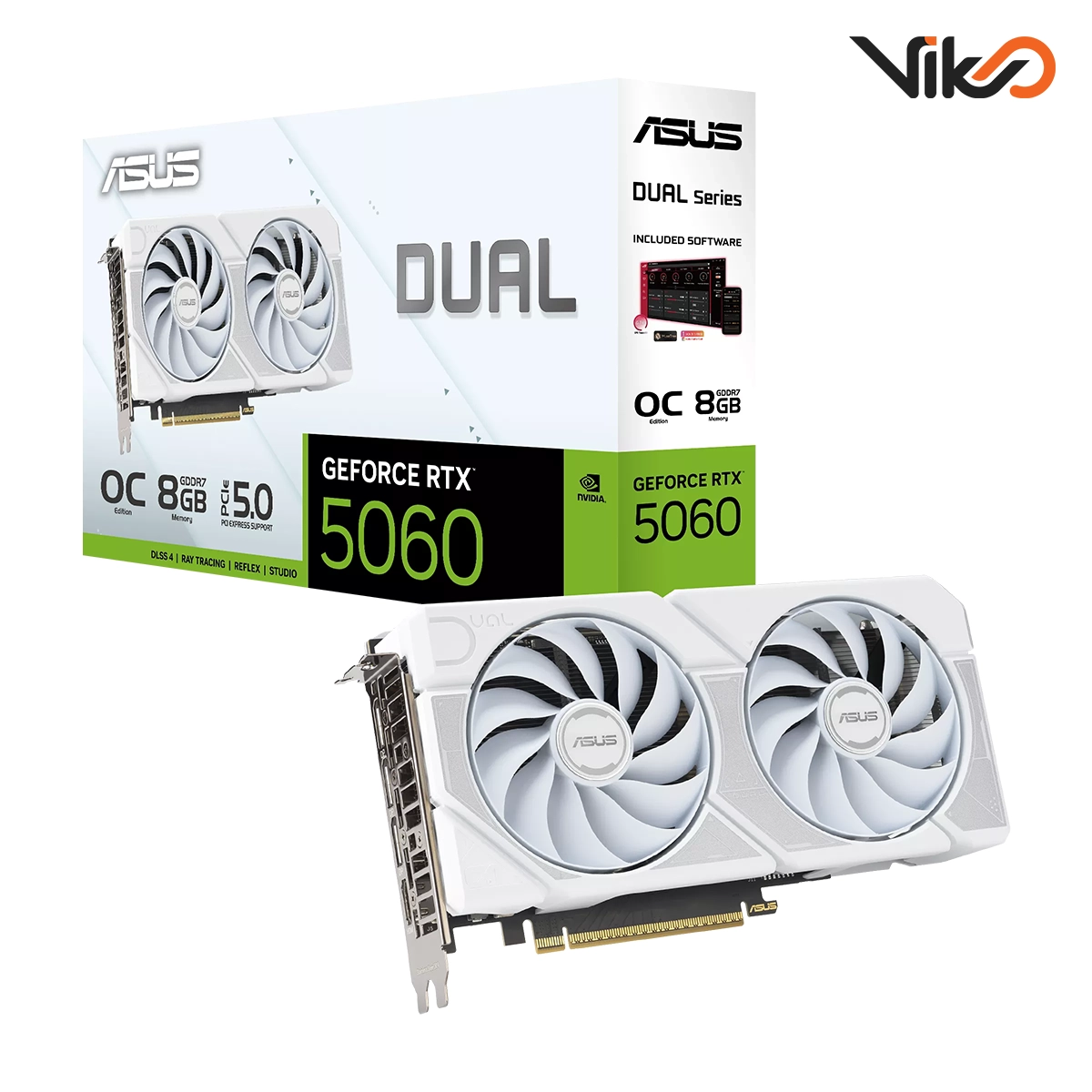 کارت گرافیک ایسوس مدل Dual GeForce RTX 5060 White OC Edition 8GB GDDR7