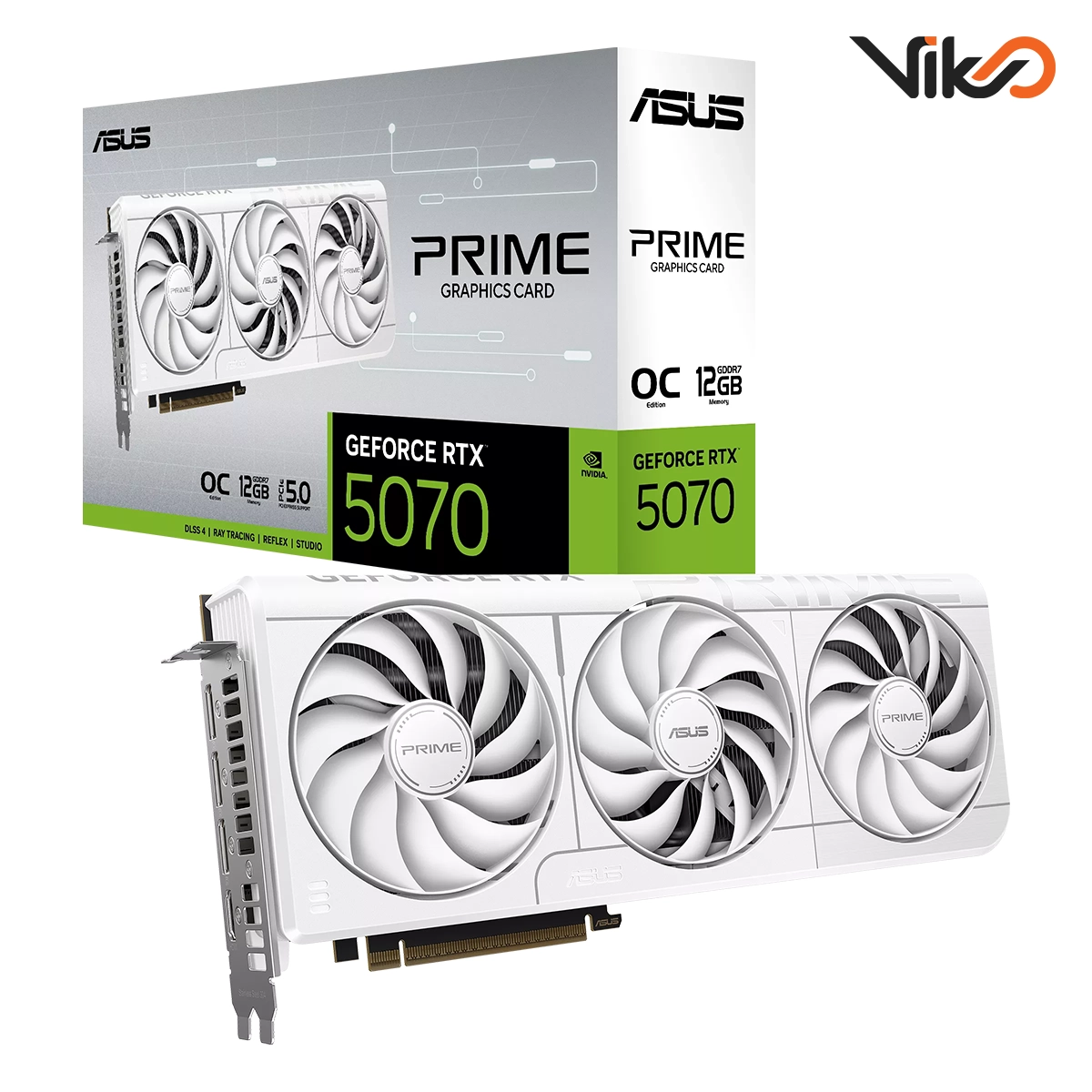 کارت گرافیک ایسوس مدل PRIME GeForce RTX 5070 White OC Edition 12GB GDDR7