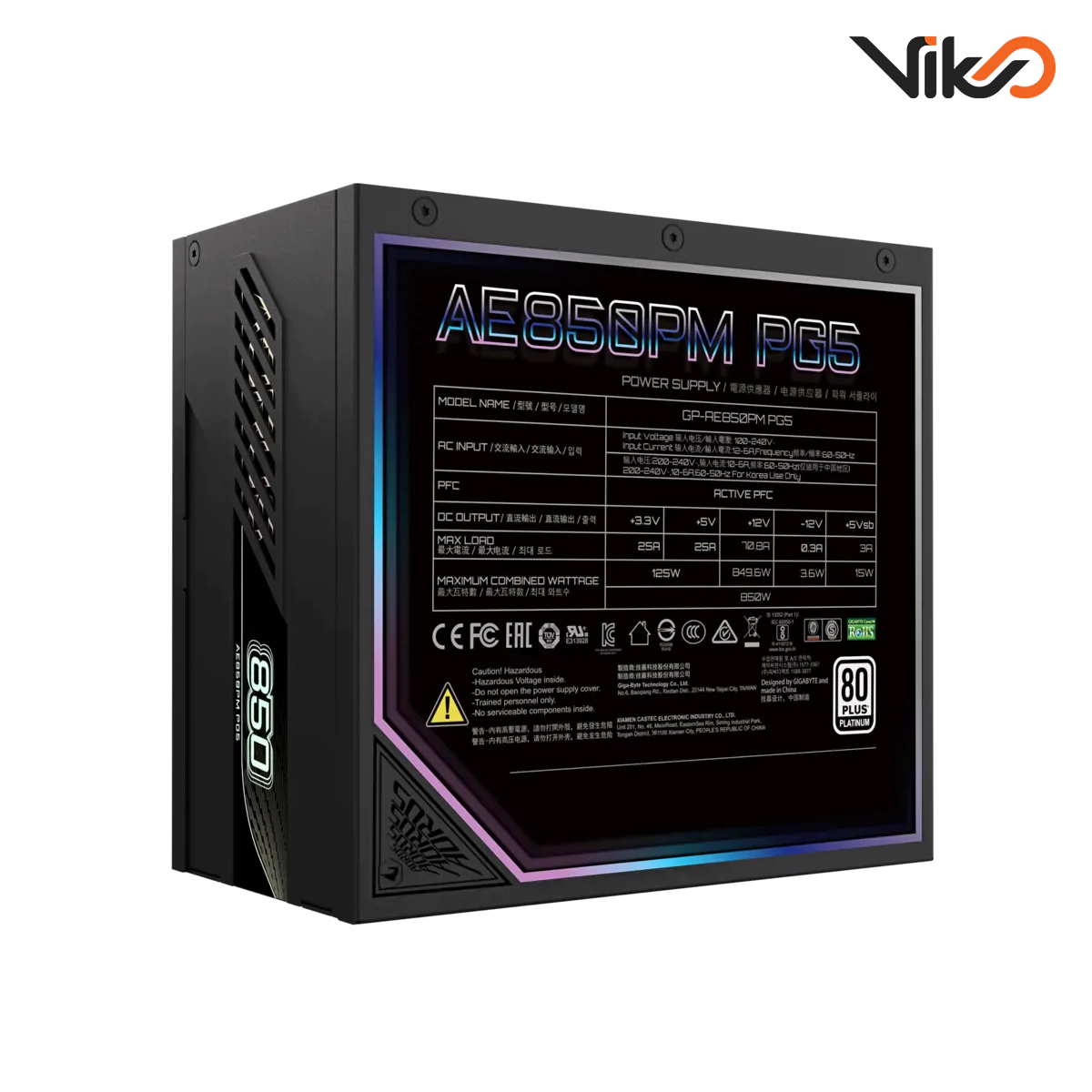 منبع تغذیه کامپیوتر گیگابایت مدل AORUS ELITE P850W AE850PM (5)