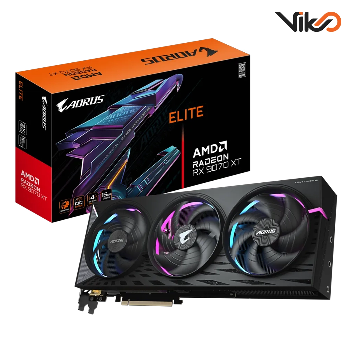 کارت گرافیک گیگابایت مدل AORUS Radeon RX 9070 XT ELITE 16G