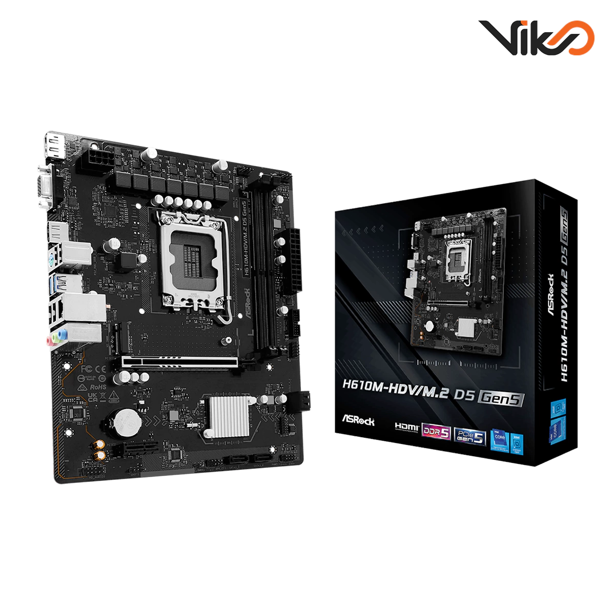 مادربرد ازراک مدل H610M-HDVM.2 D5 Gen5 (1)
