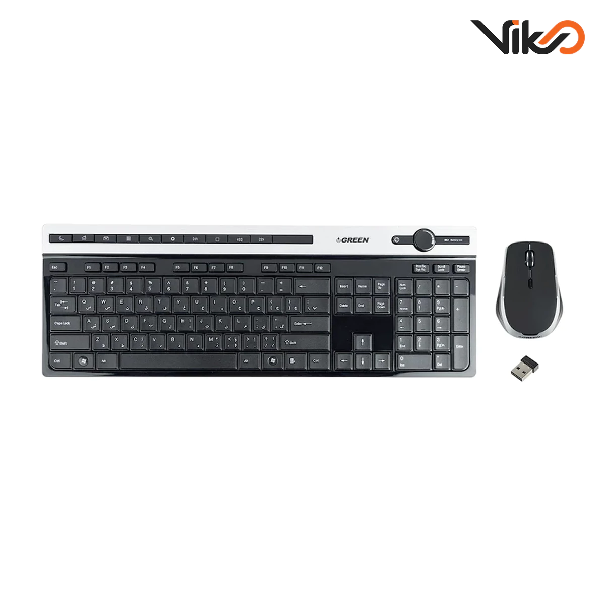 ماوس و کیبورد بی سیم گرین مدل GKM505W (1) ماوس و کیبورد بی سیم گرین مدل GKM505W (1)