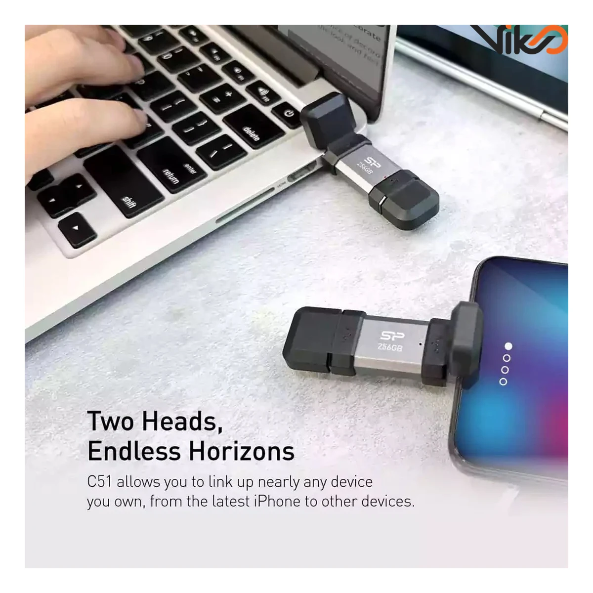 فلش مموری سیلیکون پاور مدل C51 ظرفیت 64 گیگابایت