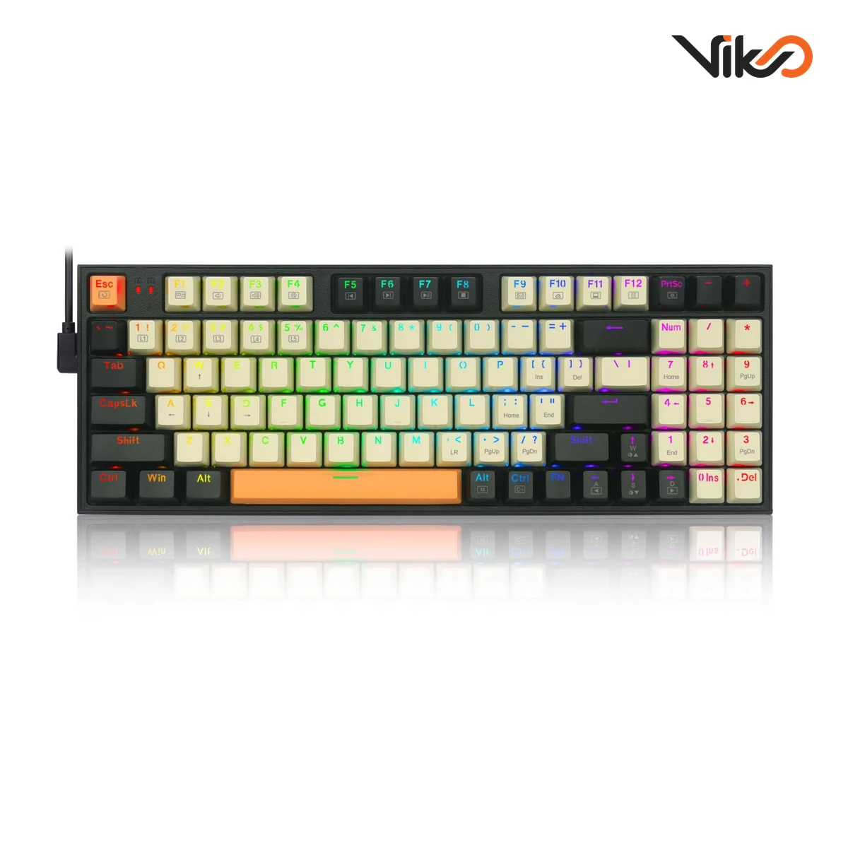 کیبورد بی سیم گیمینگ ردراگون مدل VEIGAR K643 WGC RGB PRO Black