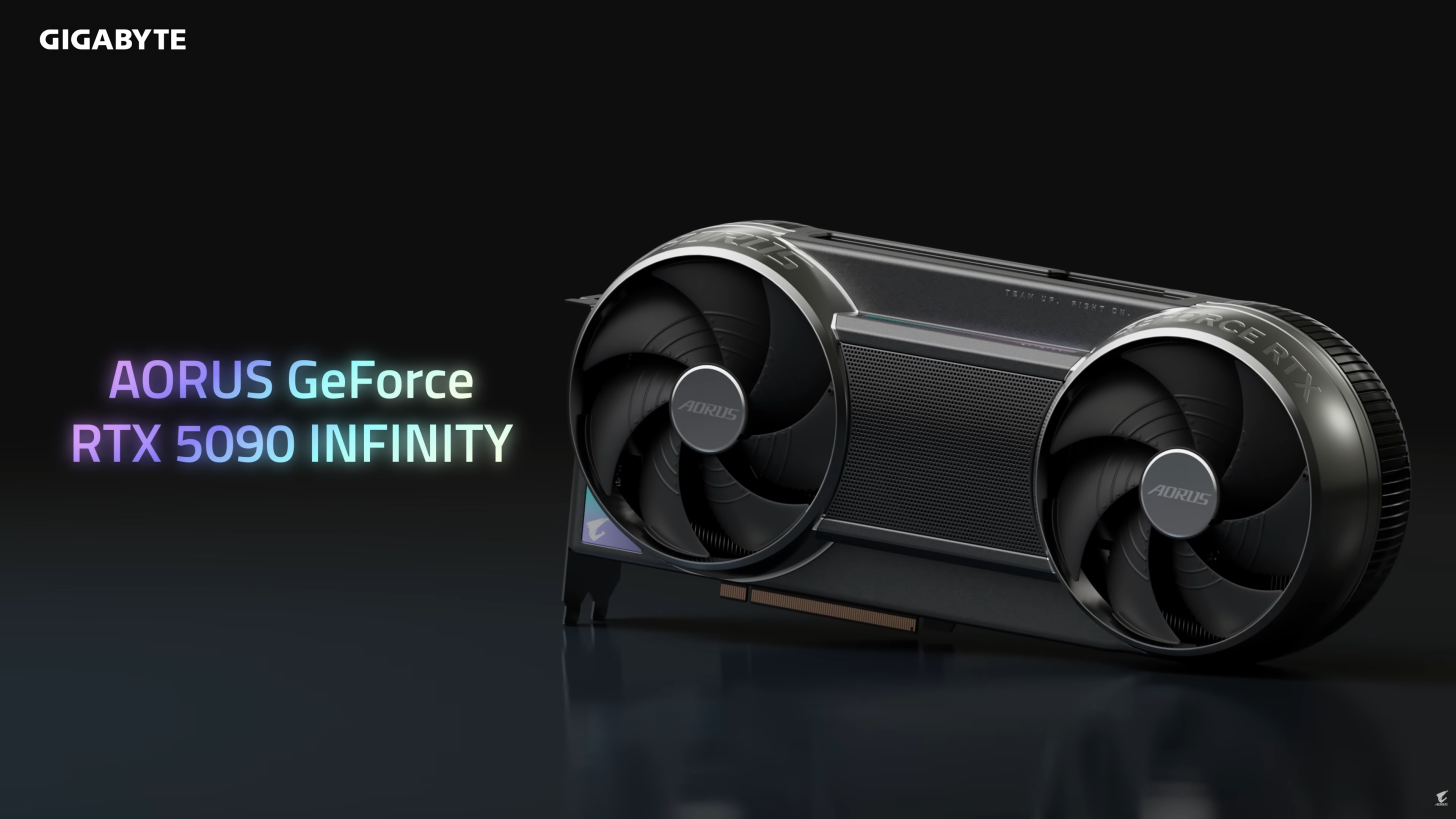 AORUS RTX 5090 Infinity از راه رسید؛ طراحی متفاوت با خنک‌کننده Hyperburst