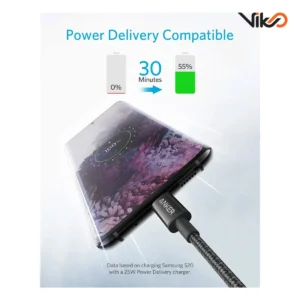 کابل شارژ USB-C به USB-C انکر مدل A8753 طول 1.8 متر