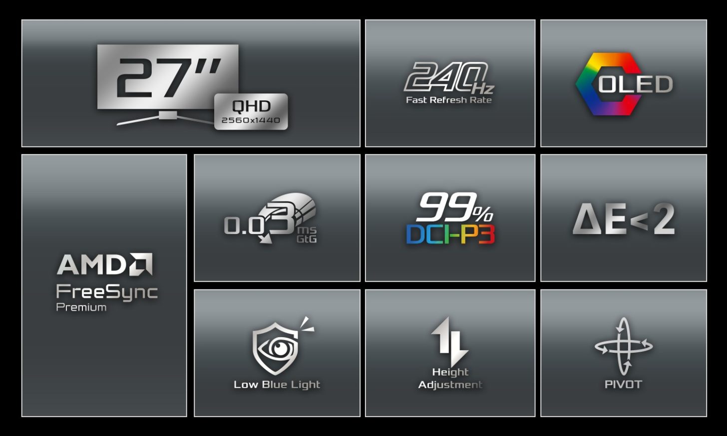 مانیتور گیمینگ ASRock Phantom Gaming PGO27QSA با پنل QD-OLED و نرخ نوسازی 240 هرتز معرفی شد