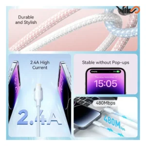 کابل شارژ USB به Lightning ونشن مدل LANWH طول 2 متر
