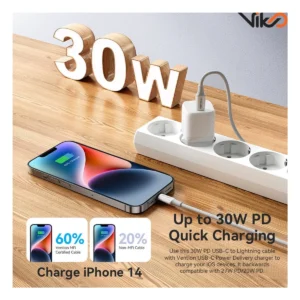 کابل شارژ C Male to Lightning ونشن مدل TASWF طول 1 متر