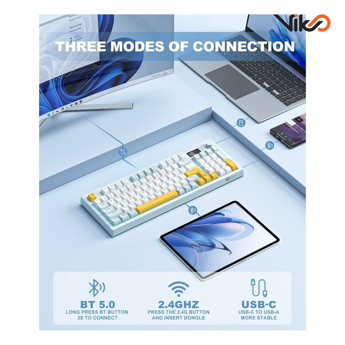 کیبورد بی سیم گیمینگ اونیکوما مدل G80 (3)