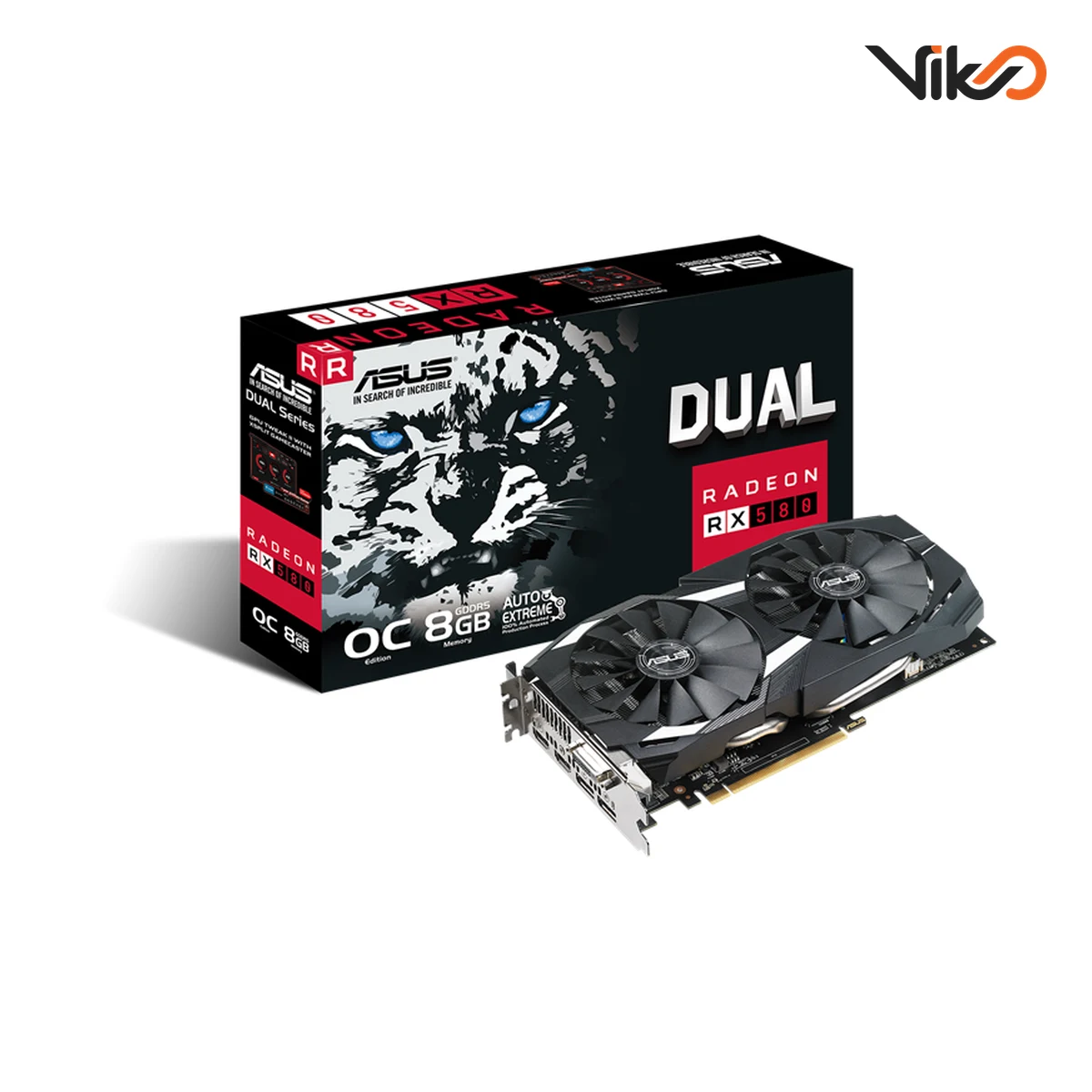 کارت گرافیک ایسوس مدل Rx 580 dual 8GB - کارکرده